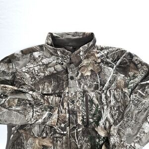 Magellan Outdoors Mens Realtree Edge Camo Hunting Shirt Large Mesh Side Panels